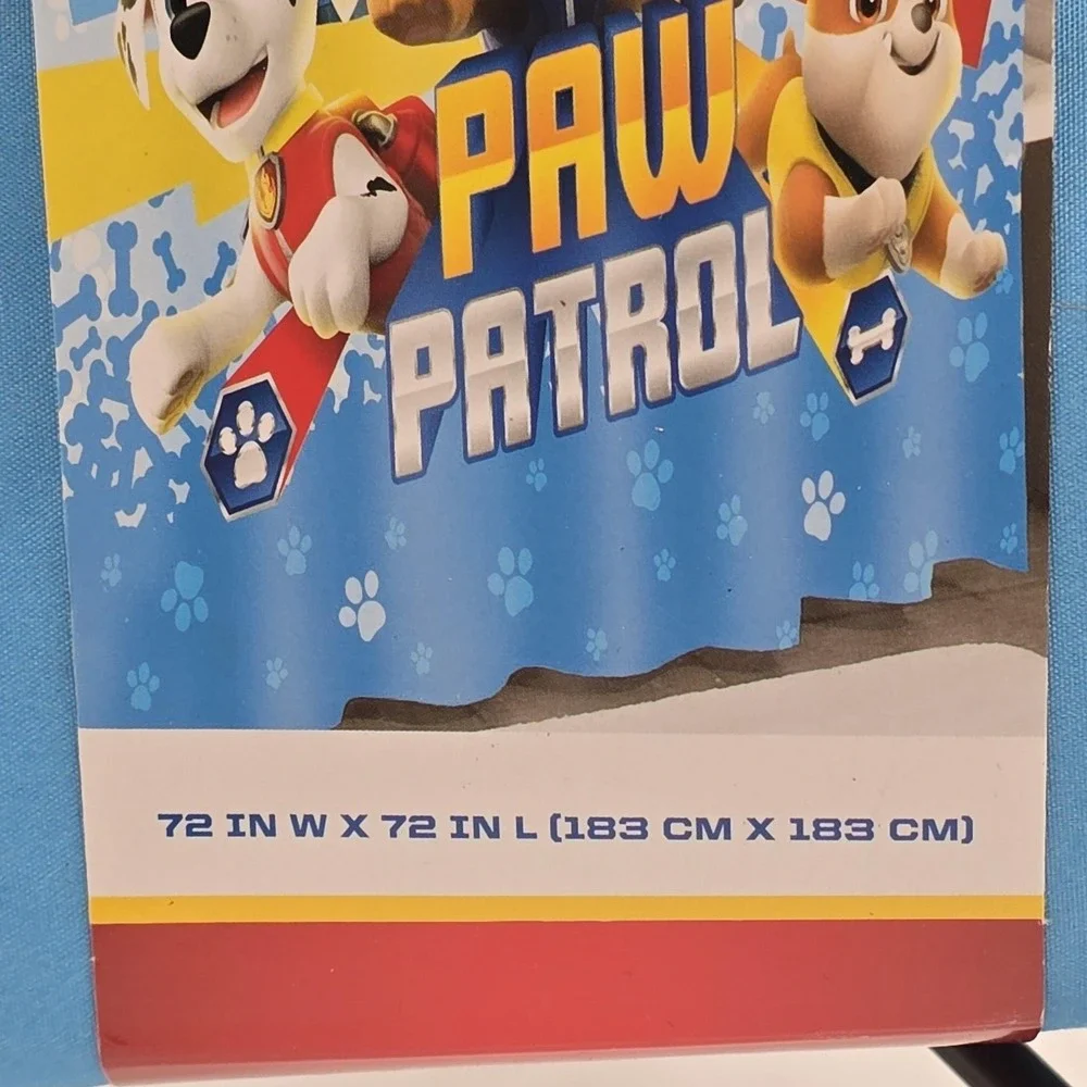Nickelodeon Paw Patrol 13 Piece Shower Curtain Fabric Hooks Set 72x72 Blue